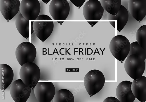 Black Friday, Big Sale, creative template on flat design photo