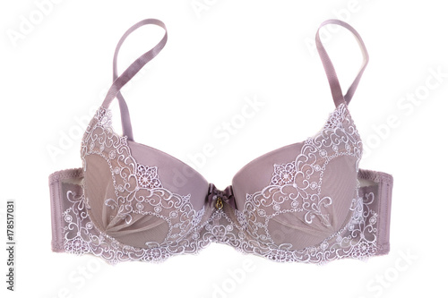 Purple bra. Isolate on white