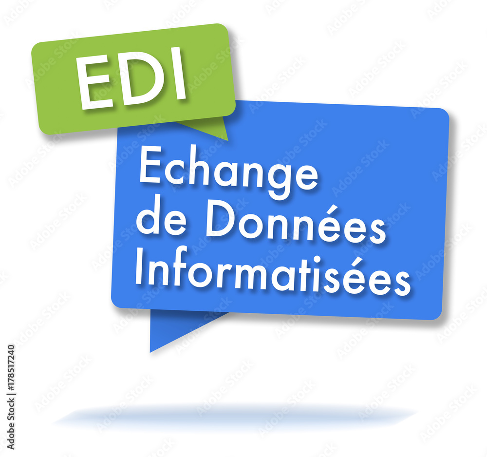 French EDI initals in colored bubbles French EDI initals in colored bubbles