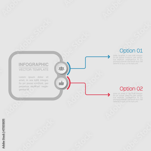 Vector infographic template for diagram, graph, presentation, chart, business concept with 2 options.