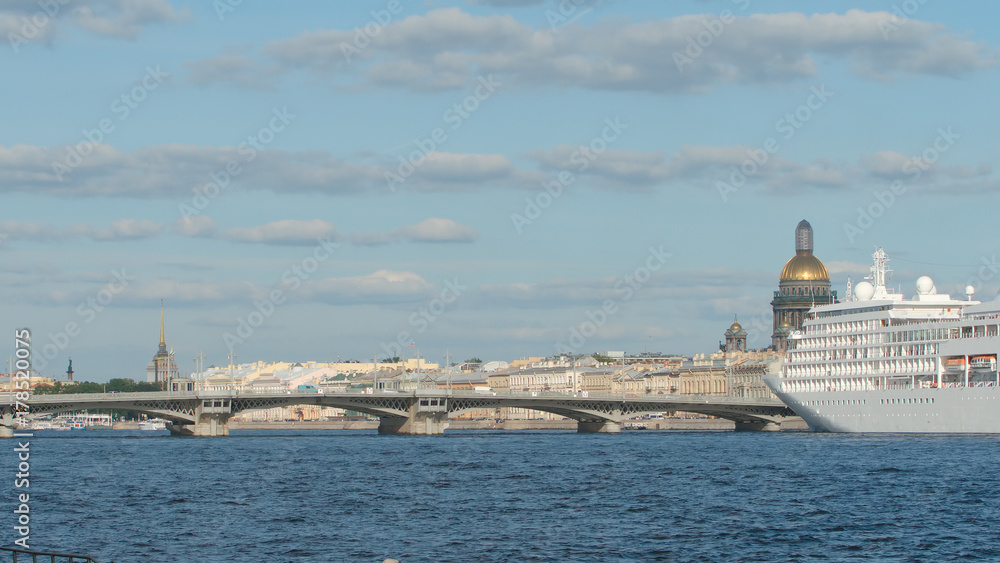 ST PETERSBURG, RUSSIA: Sea passenger liner in the Neva river