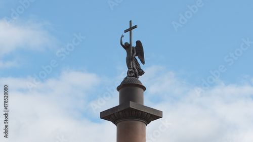 Sculpture of angel on the Alexander Column on the Palace Square - St Petersburg  Russia