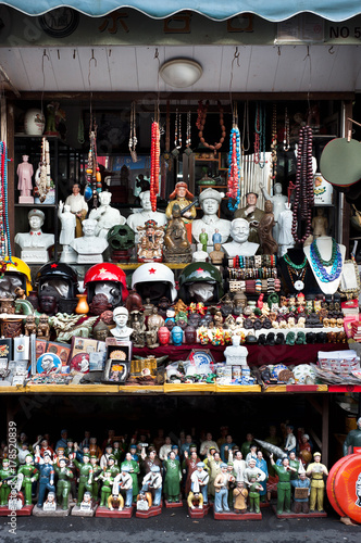 An antique-packed stall at Shanghai's Dongtai Road antique market