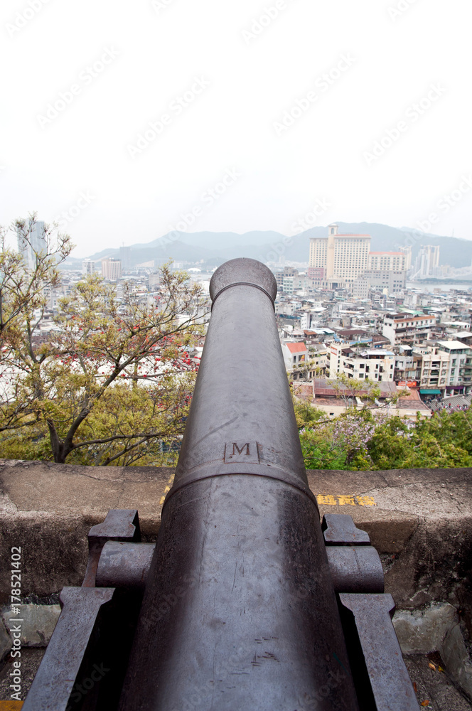 Cannon at the Fortaleza do Monte, Macau, China