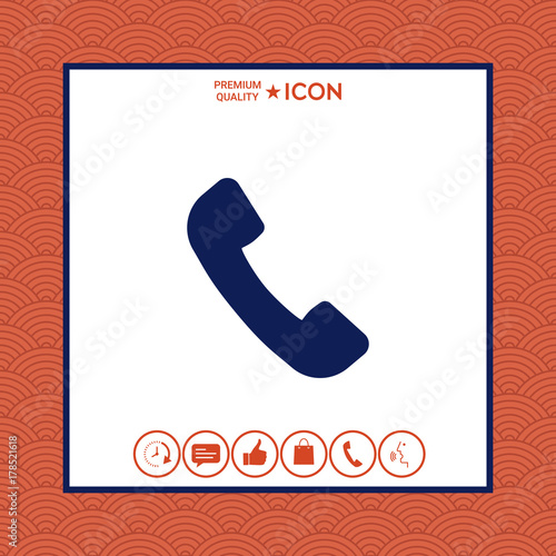 Telephone handset symbol, telephone receiver icon