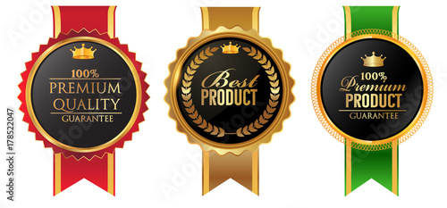 Vector vintage badges collection of high quality, best product,,premium product,best seller . gold and black colour