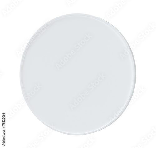 Blank round signboard on isolated white background. 3d rendering.