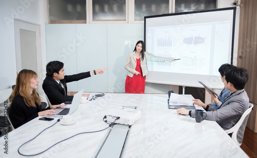 business people meeting in conference training or learning coaching Concept.