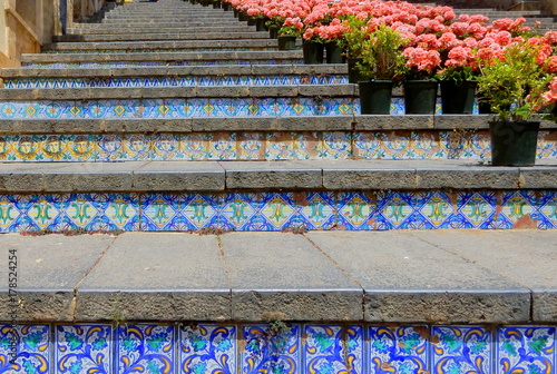 Cuadro en lienzo la scalinata in ceramica a Caltagirone