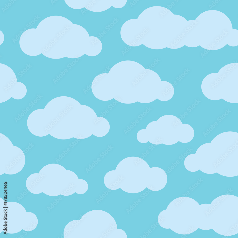 Seamless pattern with sky and clouds