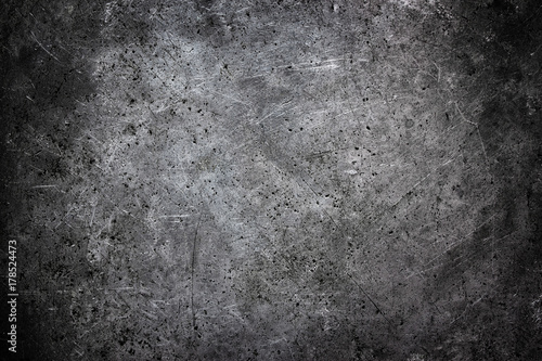 Metal plate silvery as a background, worn aluminum texture photo