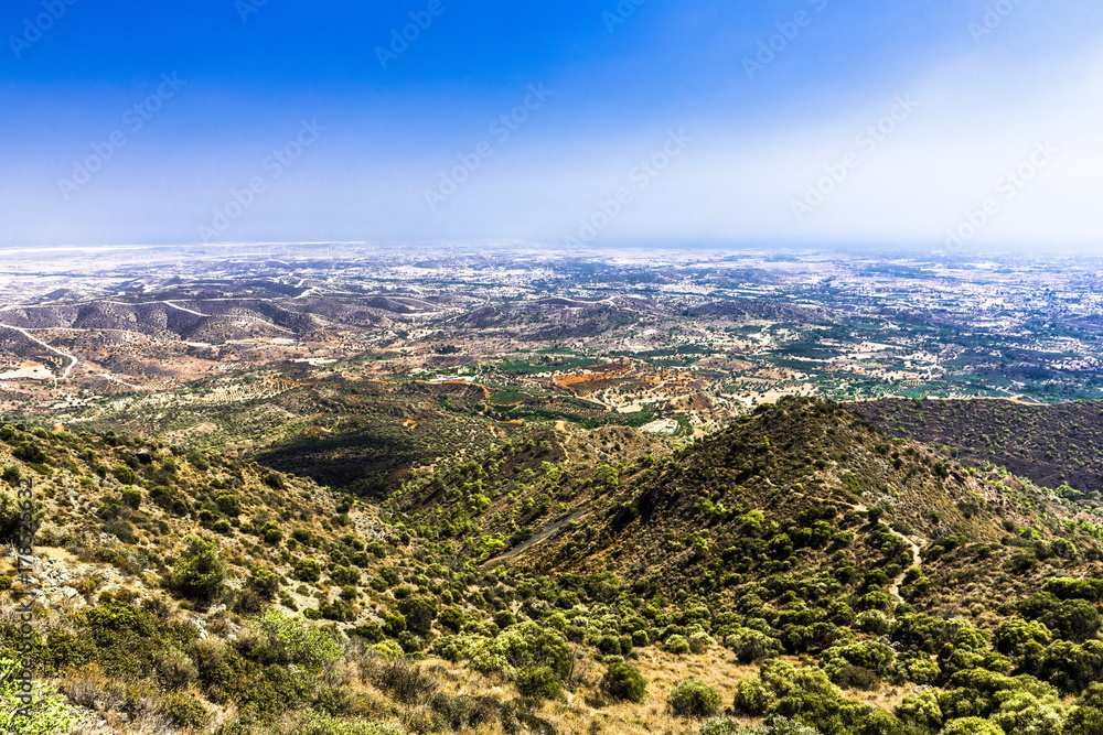 Green valley in the Troodos mountains