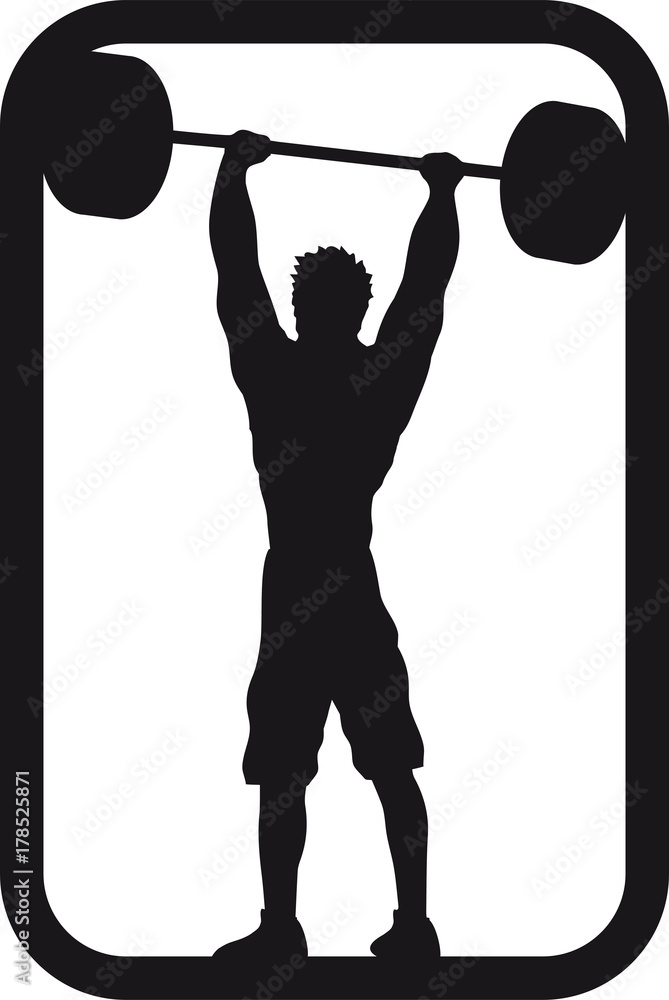 koffie Blokkeren tunnel sport verein logo silhouette umriss schatten stark workout gym cool design  gewicht heben hanteln bodybuilder Stock Illustration | Adobe Stock