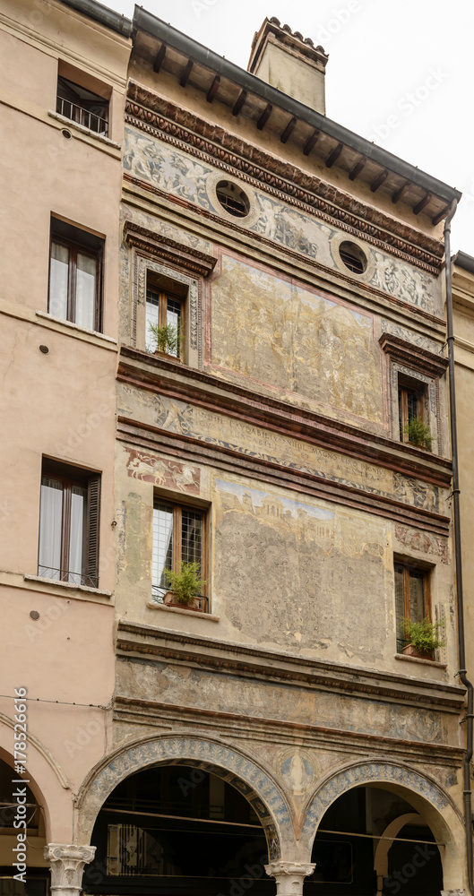 fresco on Renaissance house, Mantua, Italy