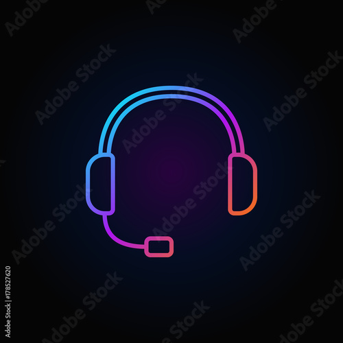 Colorful headset icon. Vector support service concept sign