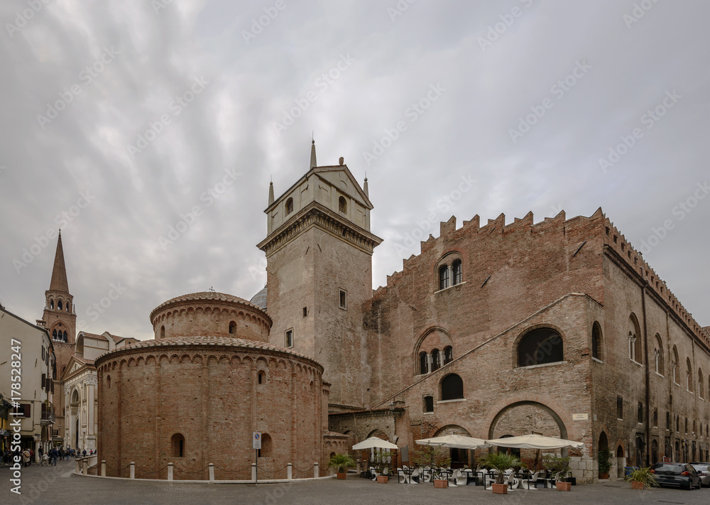medieval and Renaissance buildings on Concordia square, Mantua, Italy