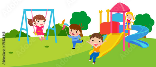 Happy children playing