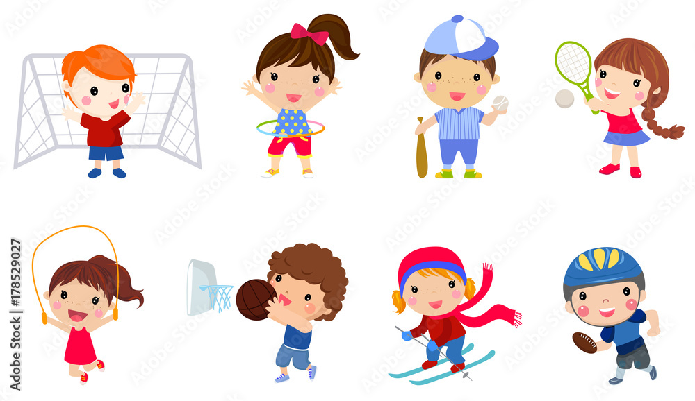 Group of children sport
