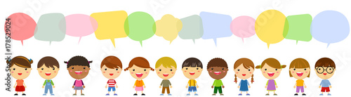 Group of children and banner