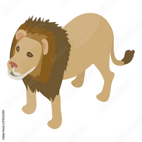 Lion icon, isometric style