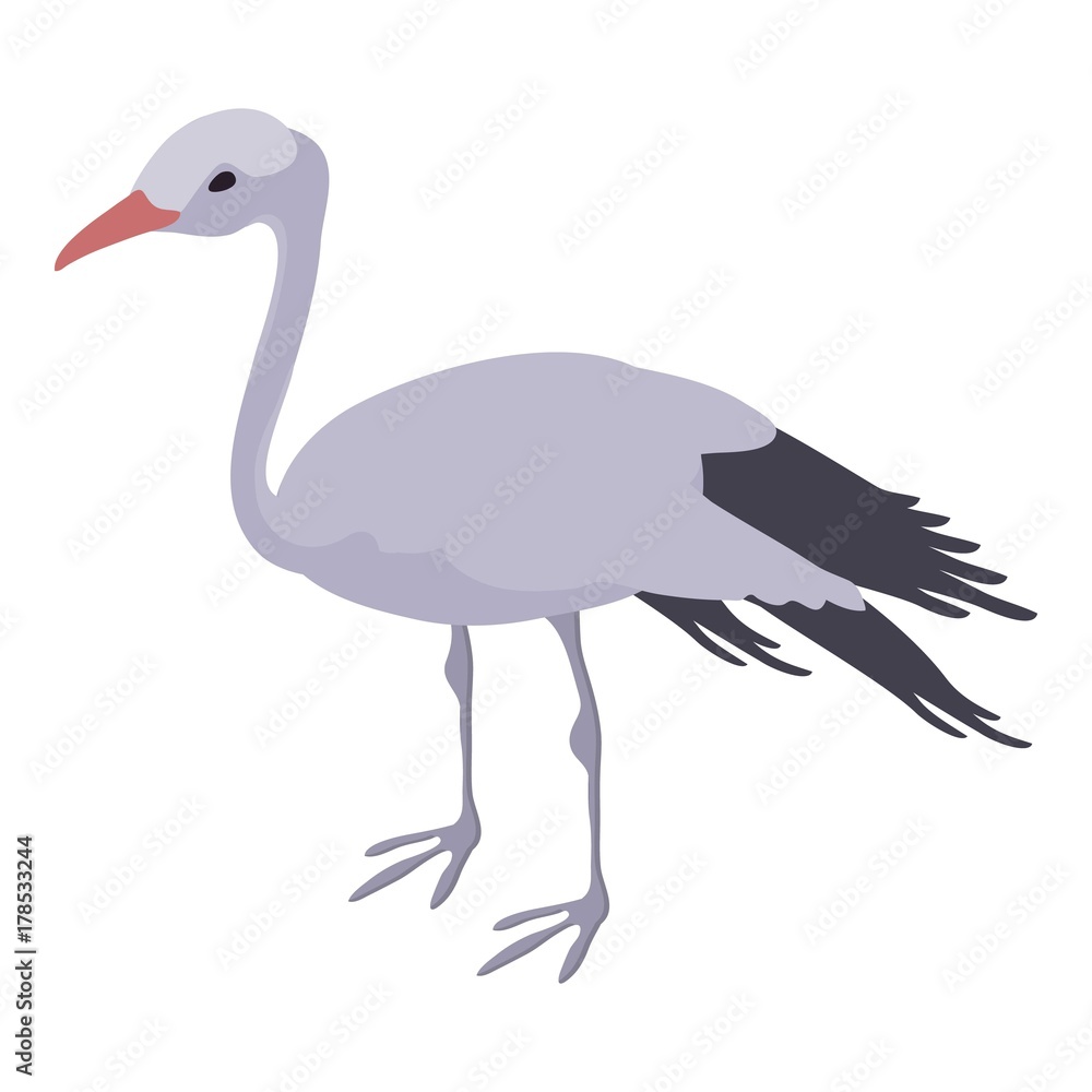 Obraz premium Stork icon, isometric style