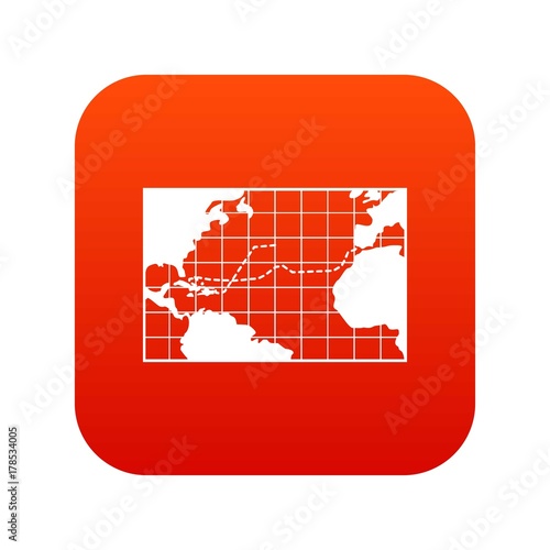 Map trips of Columbus icon digital red