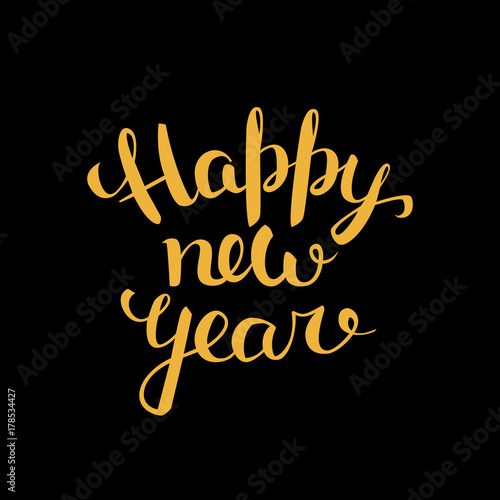 Happy New Year hand drawn