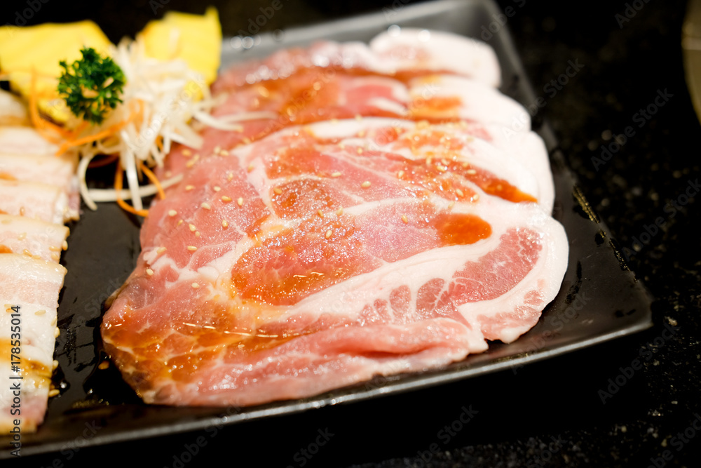 Premium slice raw pork meat for BBQ grill Premium slice raw pork meat for BBQ grill