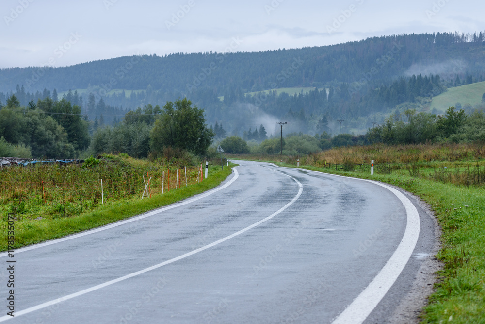 empty asphalt road in the countryside in autumn empty asphalt road in the countryside in autumn