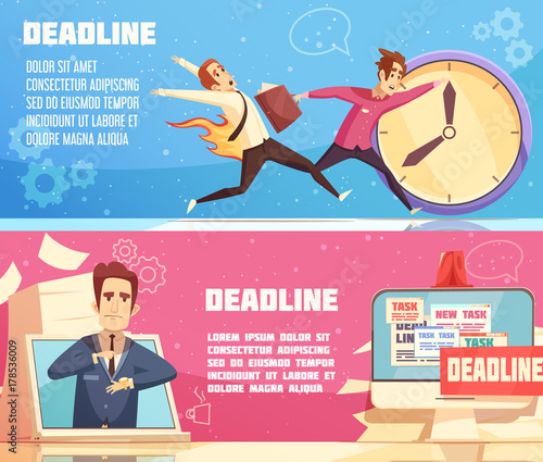 Business Work Deadline Horizontal Banners 