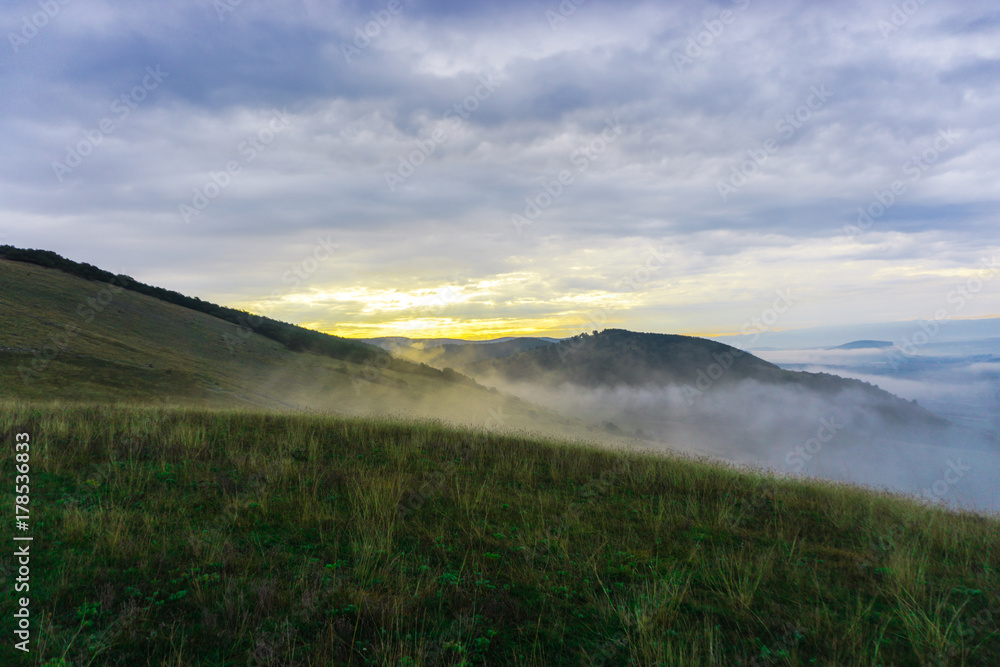 Morning fog in the mountains