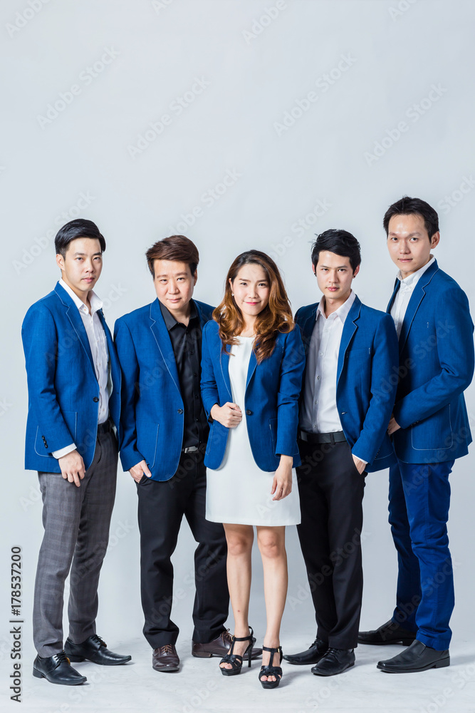 group of people in business suit photoshoot in studio isolate white background group of people in business suit photoshoot in studio isolate white background