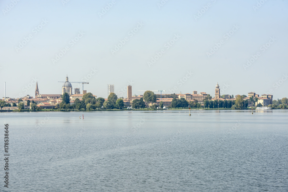 Reinassance town skyline on the lake, Mantua, Italy Reinassance town skyline on the lake, Mantua, Italy