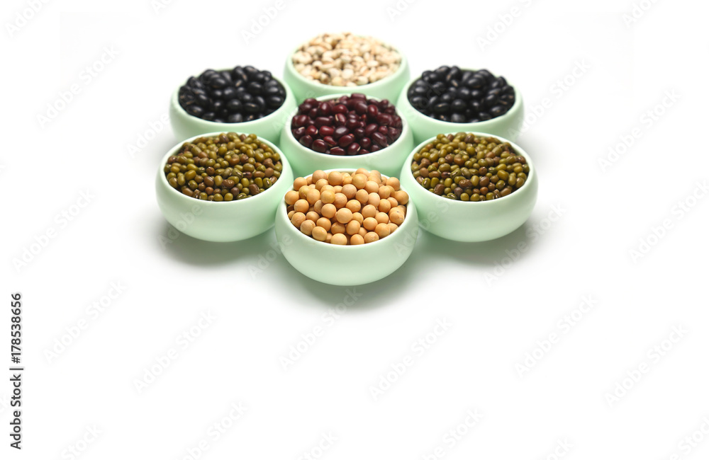 various beans isolated on white background various beans isolated on white background