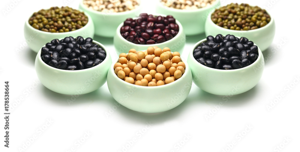 various beans isolated on white background various beans isolated on white background