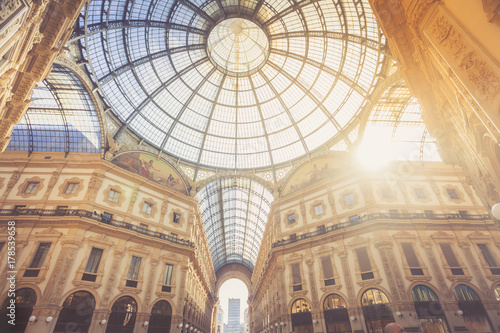 Dome of gallery Vittorio Emmanuele in Milan photo