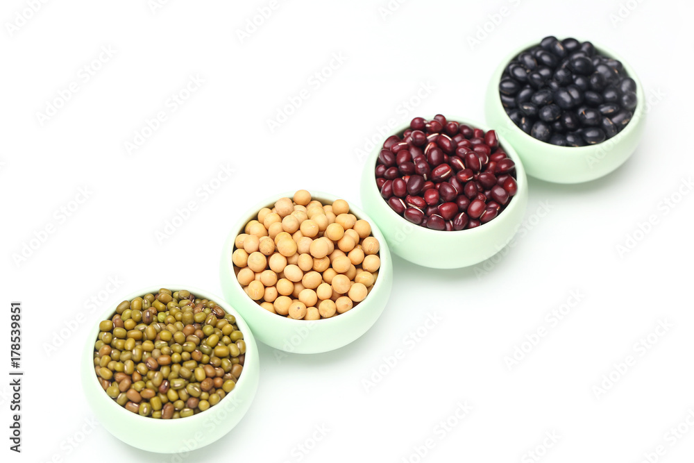 various beans isolated on white background various beans isolated on white background