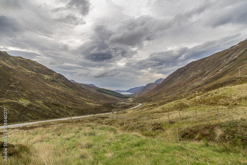 view of beautiful landscape in scotland view of beautiful landscape in scotland