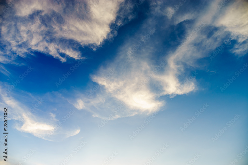 Fototapeta premium soft white clouds against blue sky