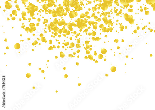 Golden bright confetti party background layout