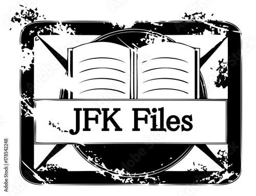 Illustration of secret JFK files isolated on white background