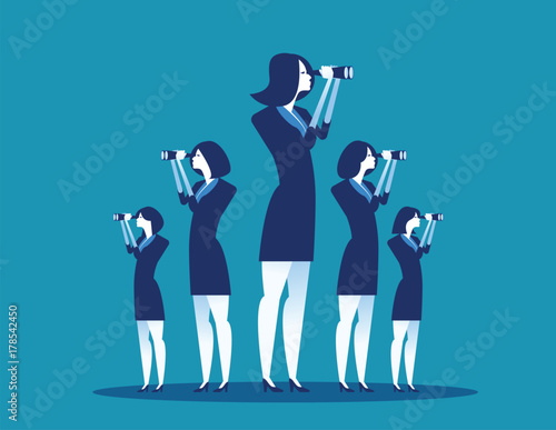 Business vision. Business team searching for success. Concept business vector illustration.