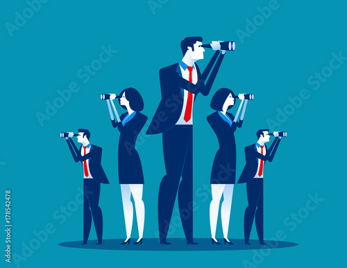 Business vision. Business team searching for success. Concept business vector illustration.