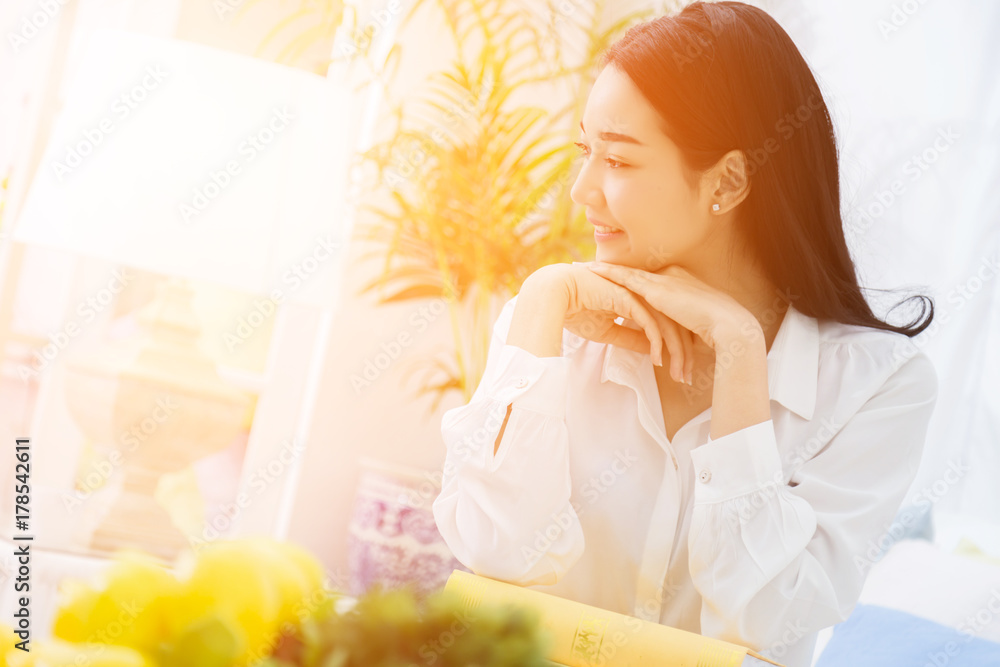 beautiful asian girl with white shirt action pose with white background and free copyspace beautiful asian girl with white shirt action pose with white background and free copyspace