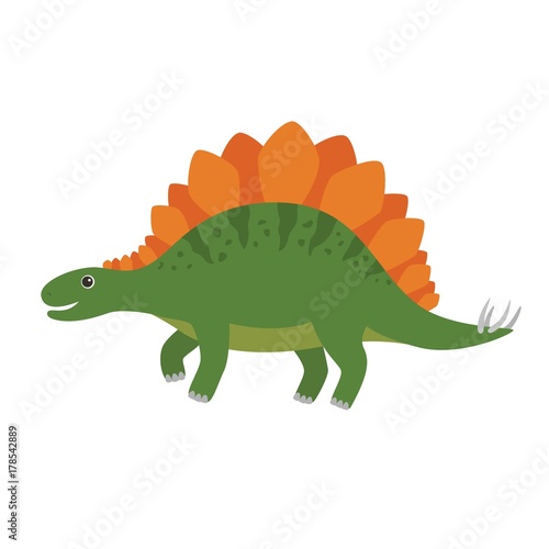 Stegosaurus vector cartoon illustration © Nadzin