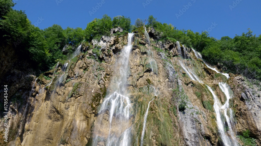 Scenic waterfalls at Plitvice Lakes National Park, Croatia