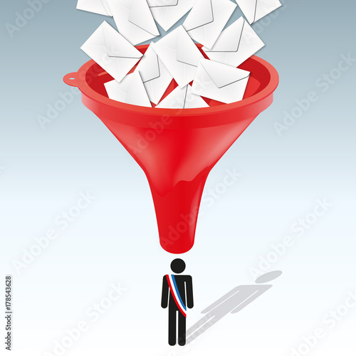 élection - maire - concept - vote - pouvoir - voter - candidat - choix - entonnoir - symbole