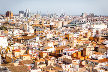 Fototapete Europa Valencia Altstadt mit Künstestadt Panorama  © rh2010