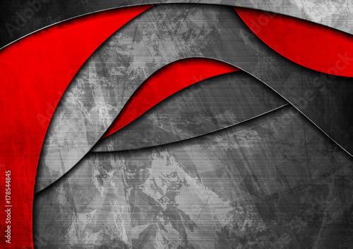 Grunge wavy material red and grey background