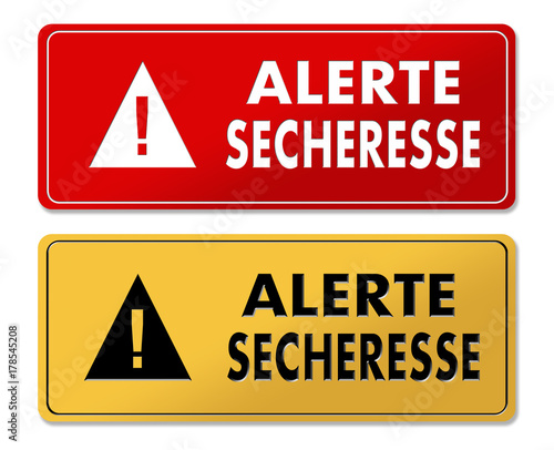 Quadro em tela Drought Alert warning panels in French translation